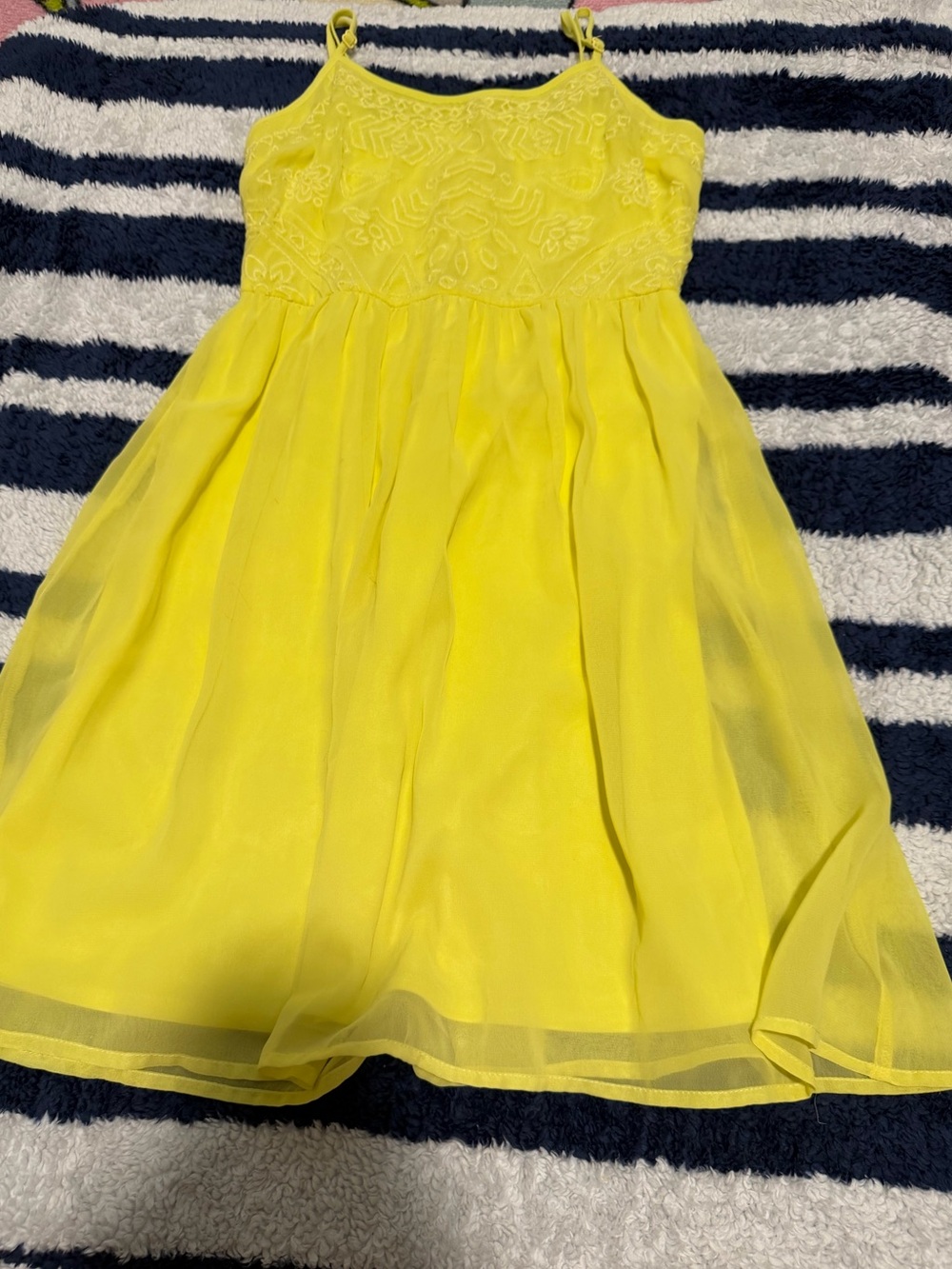 SO Yellow Embroidered Bodice Chiffon Dress Girls
